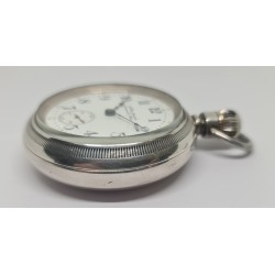 Hapden Watch Co. Huge Silver Pocket Watch - White, 1885