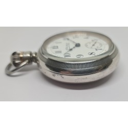 Hapden Watch Co. Huge Silver Pocket Watch - White, 1885