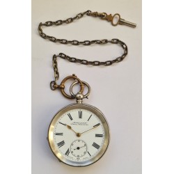 Acme Lever H.Samuel Manchester Silver Pocket Watch - Winding With Key - White, 1895