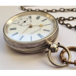 Acme Lever H.Samuel Manchester Silver Pocket Watch - Winding With Key - White, 1895
