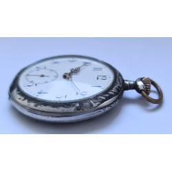 Anonimous Niello Silver "Hunting With Dogs" Pocket Watch - White, 1910