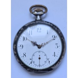 Anonimous Niello Silver "Hunting With Dogs" Pocket Watch - White, 1910