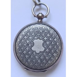 Anonymous Ladies Silver Pocket Watch With Chain - White, 1895