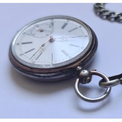 Anonymous Ladies Silver Pocket Watch With Chain - White, 1895