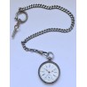 Anonymous Ladies Silver Pocket Watch With Chain - White, 1895