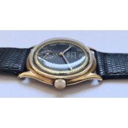 Anonymous 14 ct Gold Officer WWII Wrist Watch - Black, 1941