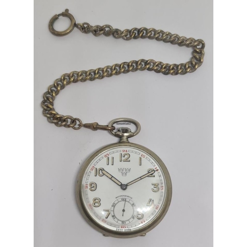Anonymous Military Pocket Watch,Made For Sweden - White, 1940