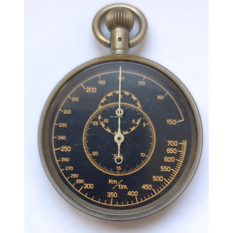 Anonymous Military WWI Stopwatch With Telemeter Scale - Black, 1908