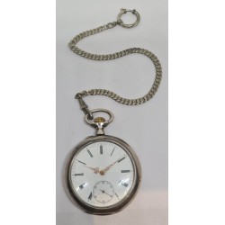 Anonymous Silver Pocket Watch With Chain - White, 1925
