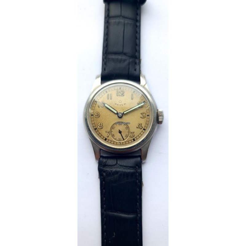 Aster Military WWII Wrist Watch - Silver, 1939