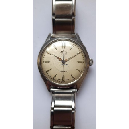 ASU Marin Automatic Military Watch - Silver, 1953