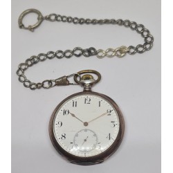 Bjorn Silver Pocket Watch With Chain - White, 1936