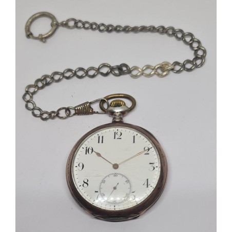 Bjorn Silver Pocket Watch With Chain - White, 1936