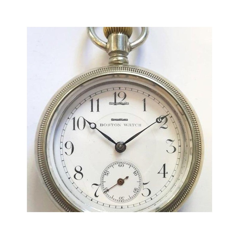 Boston Watch Railway Pocket Watch - White, 1900