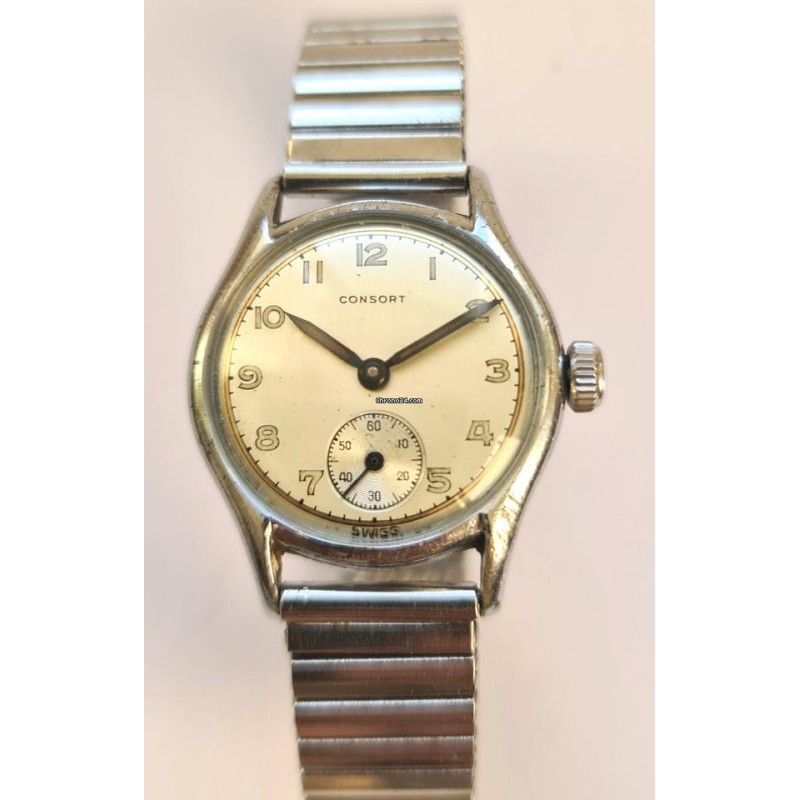 Consort Military WWII Wrist Watch - Silver, 1942