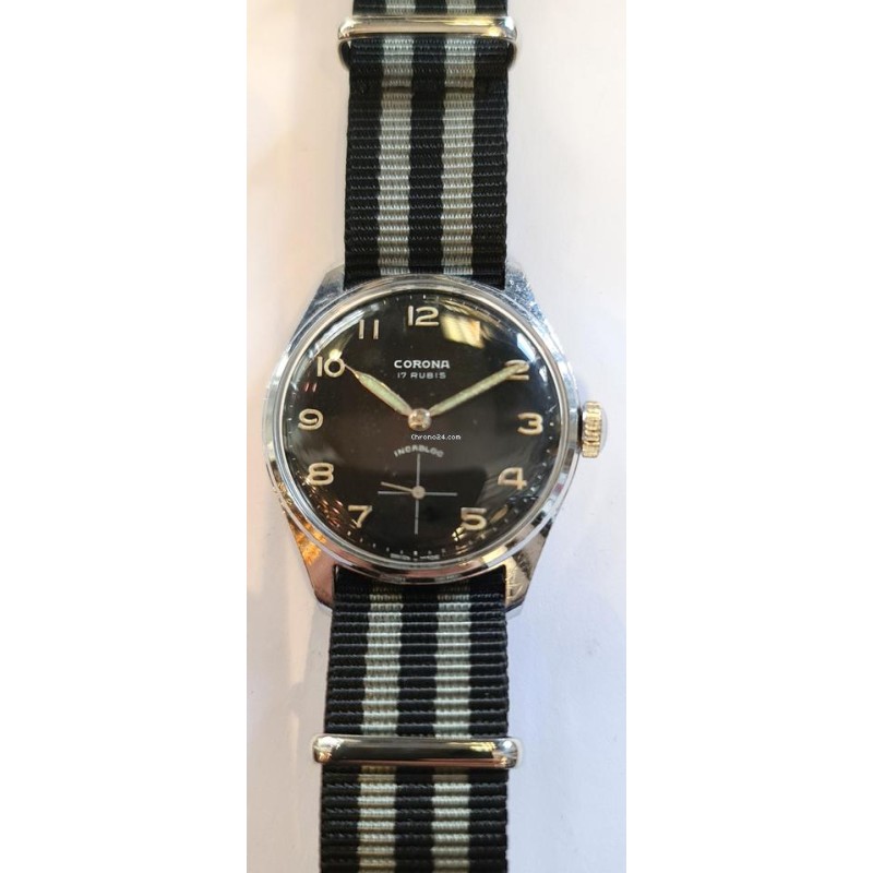 Corona Military Watch - Black, 1977