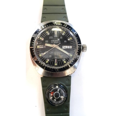 Cronel Day/Date Military Watch - Black, 1972