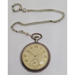 FFBA Silver Pocket Watch With Chain - Yellow, 1923