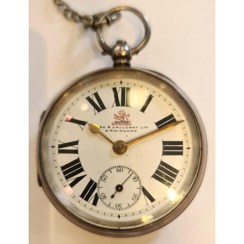 Ford & Galloway LTD,Birmingham English Fusee Silver Pocket Watch - White, 1888