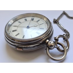 G.Aaronson,Manchester Fusee Silver Pocket Watch With Stop Button,Made For Military Navy - White, 1909