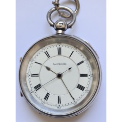 G.Aaronson,Manchester Fusee Silver Pocket Watch With Stop Button,Made For Military Navy - White, 1909