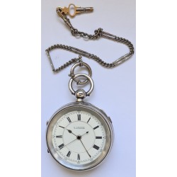 G.Aaronson,Manchester Fusee Silver Pocket Watch With Stop Button,Made For Military Navy - White, 1909