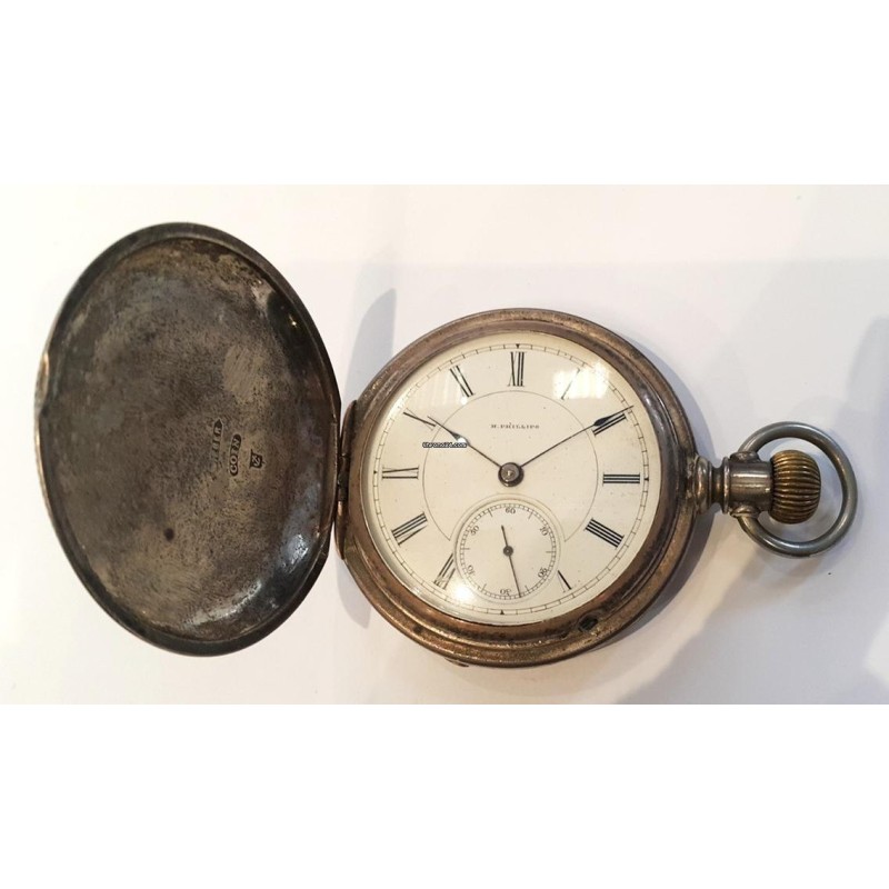 H. Phillips Silver Pocket Watch - White, 1890