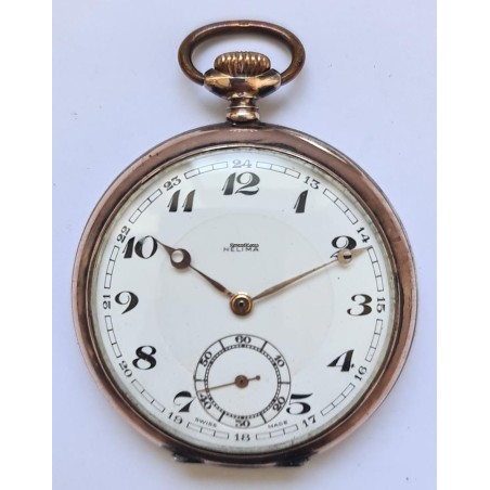 Helima Silver Pocket Watch With Leather Case For Wearing On The Wrist - White, 1939