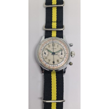 Justa Military WWII Chronograph With Telemeter Scale - Silver, 1939