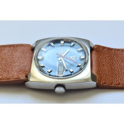 Lagonda Tressa Day/Date Automatic Chronometer Wrist Watch - Blue, 1975