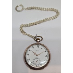 Mildia Silver Pocket Watch With Chain - White, 1915