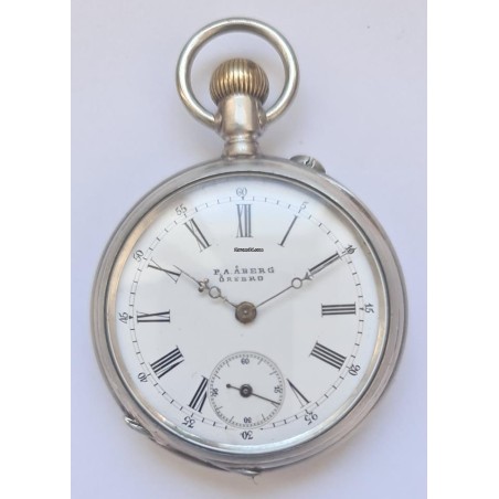 P.A. Aberg Orebro Silver Pocket Watch - White, 1900