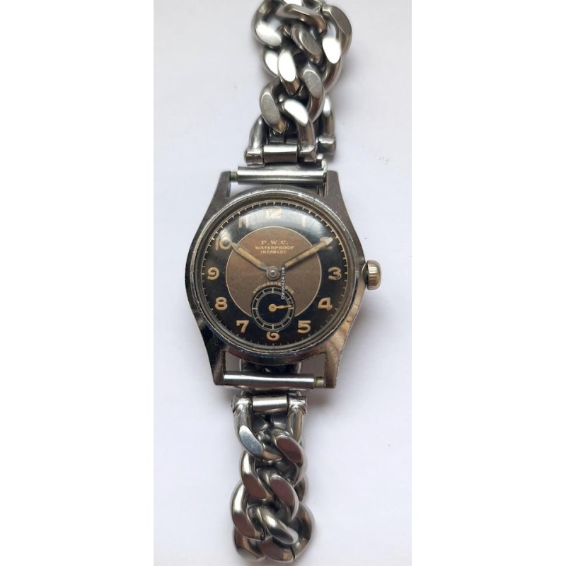 P.W.C. Waterproof Military WWII Wrist Watch - Black, 1943