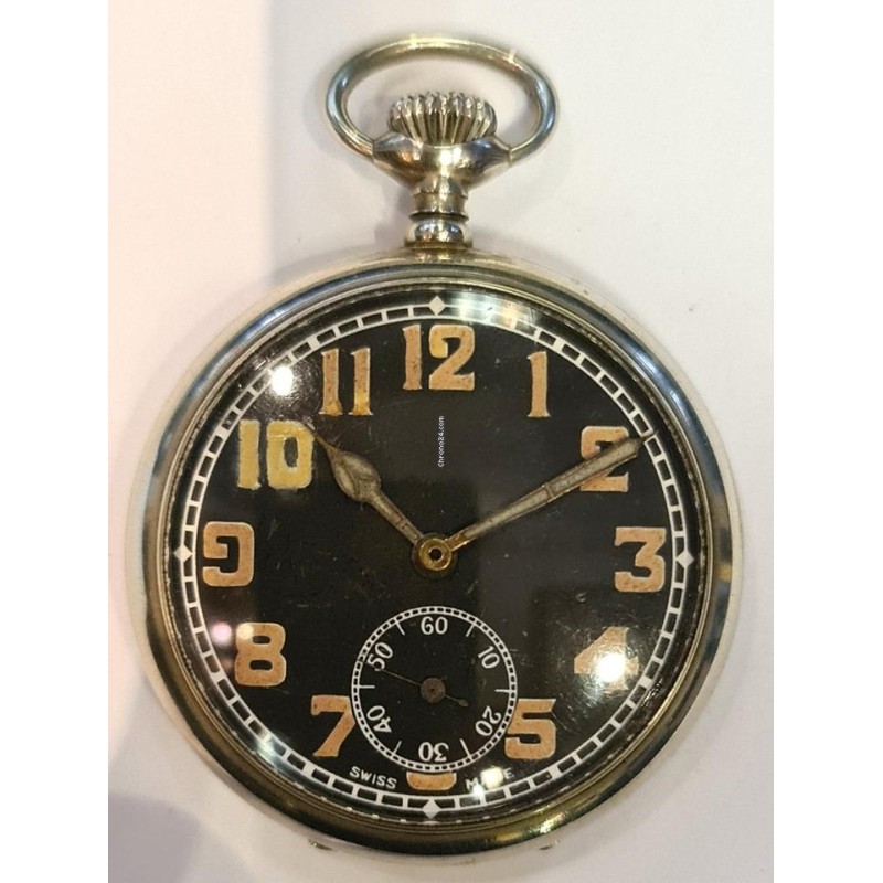 Paul Garnier Military WWII Pocket Watch - Black, 1939