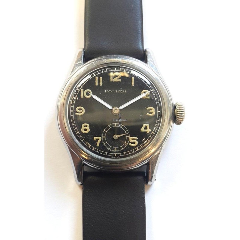 Polhem Impermeable WWII Military Watch - Black, 1940