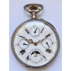 Remontoir Multi-Calendar Silver Pocket Watch - White, 1902