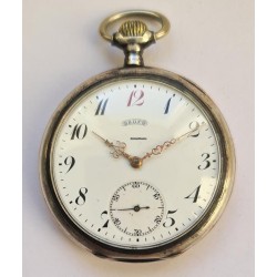 S.U.F. Red 12 Silver Pocket Watch - White, 1900