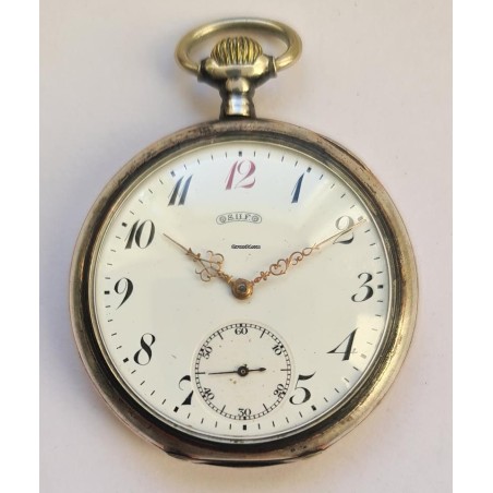 S.U.F. Red 12 Silver Pocket Watch - White, 1900