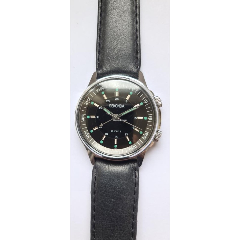 Sekonda Alarm - Black, 1978