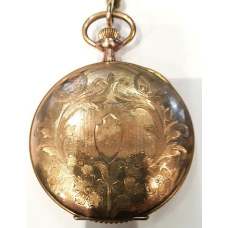 Standard U.S.A. Gold Plated Pocket Watch With Chain - White, 1910