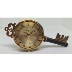 Swiza 8 Days Alarm Clock - Gold, 1987