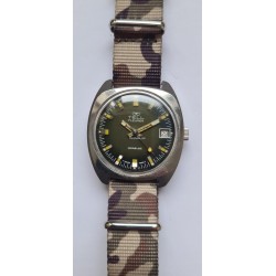 Tell Fleurier Military Wrist Watch - Green, 1968