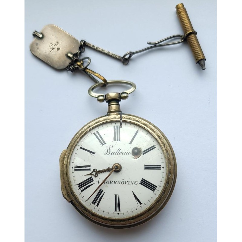 Wallerius Norrköping Antique Fusee Pocket Watch - White, 1820
