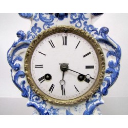 Antique Dutch Porcelain Chimney Clock - 1870s