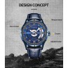 OCHSTIN – Men’s Automatic Mechanical Skeleton "Pilot" Style Wristwatch - Blue