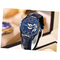 OCHSTIN – Men’s Automatic Mechanical Skeleton "Pilot" Style Wristwatch - Blue