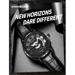 OCHSTIN – Men’s Automatic Mechanical Skeleton "Pilot" Style Wristwatch - Total black