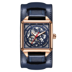 OCHSTIN 7237 – Business Style Skeleton Mechanical Wristwatch with Luminescence – Blue