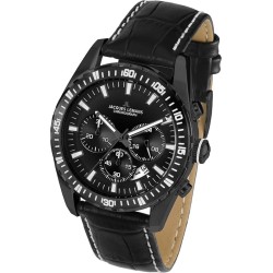 JACQUES LEMANS Men's Watch XL Leather 1–1801F Liverpool Chronograph Quartz