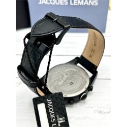 JACQUES LEMANS Men's Watch XL Leather 1–1801F Liverpool Chronograph Quartz